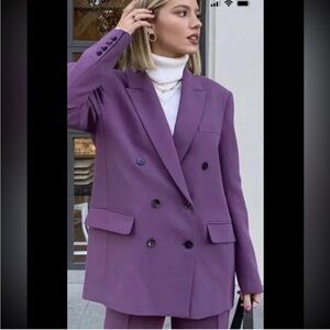 Zara - Women’s Style oversized Blazer and pant suit in Purple